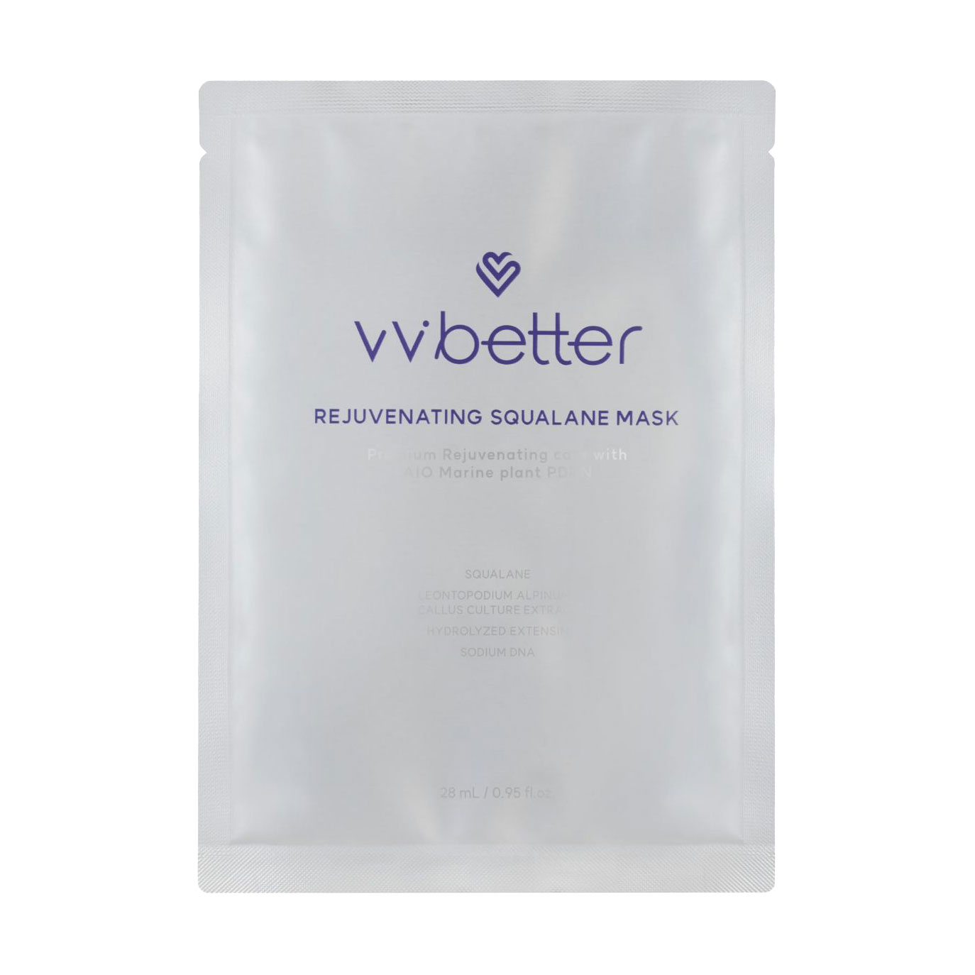 Омолоджувальна тканинна маска для обличчя VVbetter Rejuvenating Squalane Mask зі скваланом, 28 мл